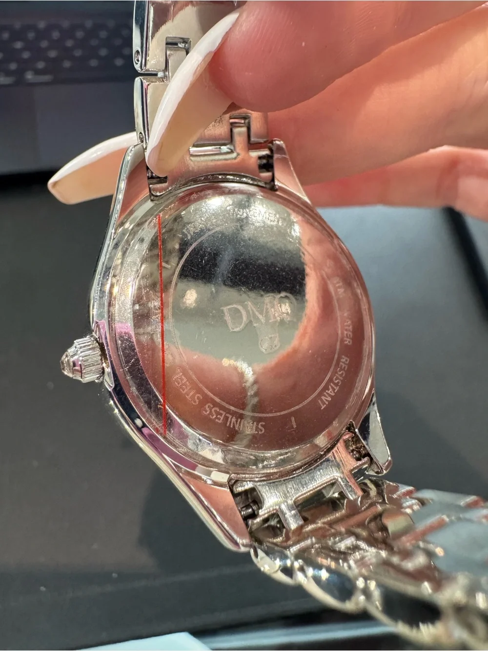 New DMQ Women's Quartz Watch – Silver Tone, Crystal Accent Bezel & Roman Numeral